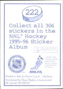1995-96 Panini Stickers #222 Steve Rucchin Back
