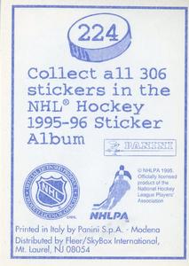 1995-96 Panini Stickers #224 Patrik Carnback Back