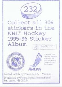 1995-96 Panini Stickers #232 Guy Hebert Back