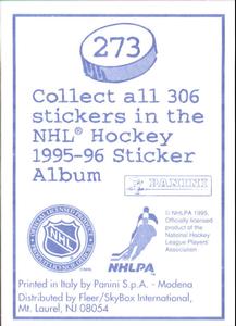 1995-96 Panini Stickers #273 Los Angeles Kings Logo Back