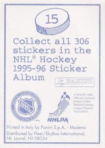 1995-96 Panini Stickers #15 Pat LaFontaine Back
