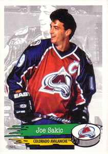 1995-96 Panini Stickers #246 Joe Sakic Front