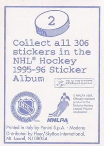 1995-96 Panini Stickers #2 Claude Lemieux Back
