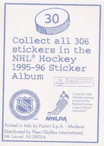 1995-96 Panini Stickers #30 Kevin Smyth Back