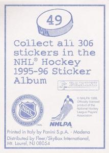 1995-96 Panini Stickers #49 Dan Quinn Back