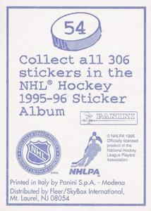 1995-96 Panini Stickers #54 Ottawa Senators Logo Back