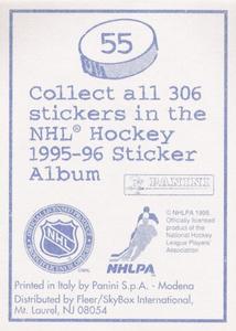 1995-96 Panini Stickers #55 Steve Larouche Back