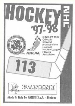 1997-98 Panini Stickers #113 Calle Johansson Back