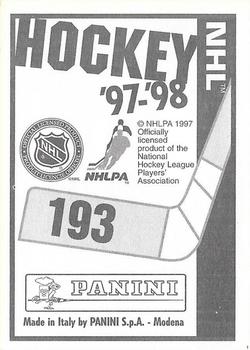 1997-98 Panini Stickers #193 Marty McInnis Back