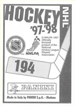 1997-98 Panini Stickers #194 Jarome Iginla Back