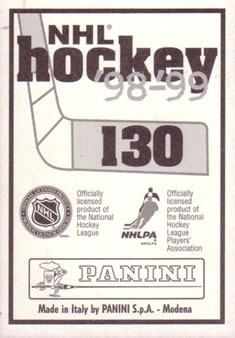 1998-99 Panini Stickers #130 Stanley Cup Back
