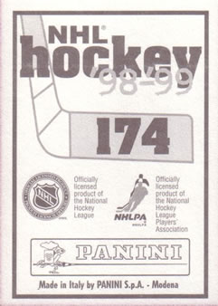1998-99 Panini Stickers #174 Ruslan Salei Back