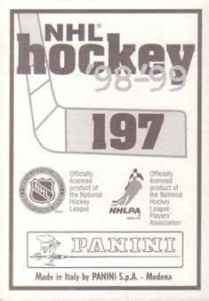 1998-99 Panini Stickers #197 Doug Weight Back