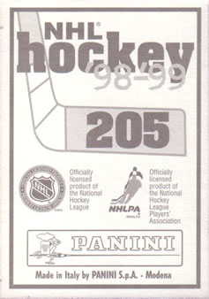 1998-99 Panini Stickers #205 Rob Blake Back