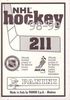 1998-99 Panini Stickers #211 Mike Vernon Back
