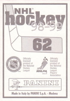 1998-99 Panini Stickers #62 Viktor Kozlov Back