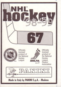 1998-99 Panini Stickers #67 Martin Brodeur Back