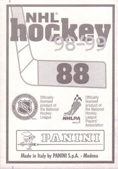 1998-99 Panini Stickers #88 John LeClair Back
