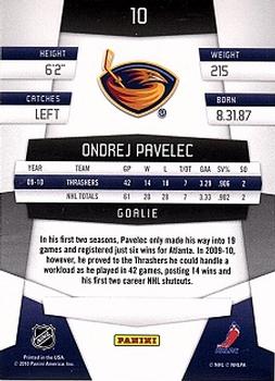2010-11 Panini Certified #10 Ondrej Pavelec  Back