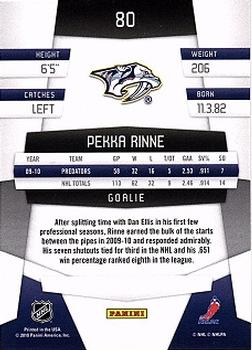 2010-11 Panini Certified #80 Pekka Rinne  Back