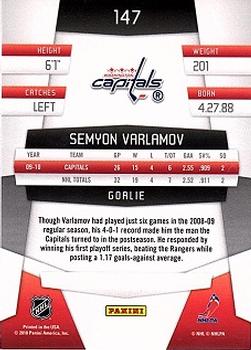 2010-11 Panini Certified #147 Semyon Varlamov  Back
