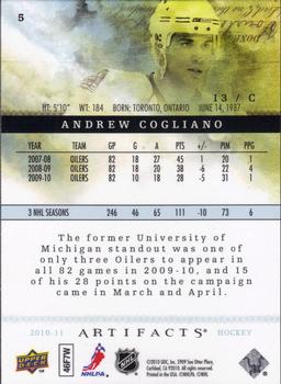 2010-11 Upper Deck Artifacts #5 Andrew Cogliano  Back