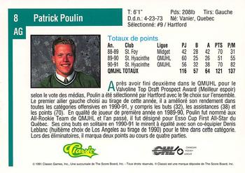1991 Classic Draft Picks French #8 Patrick Poulin Back