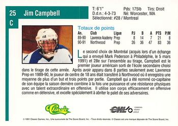 1991 Classic Draft Picks French #25 Jim Campbell Back
