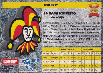 1993-94 Leaf Sisu SM-Liiga (Finnish) - Promo Cards #77 Rami Koivisto Back