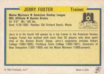 1991-92 ProCards AHL/IHL/CoHL #NNO Jerry Foster Back