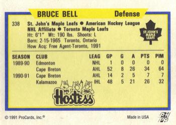 1991-92 ProCards AHL/IHL/CoHL #338 Bruce Bell Back