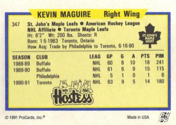 1991-92 ProCards AHL/IHL/CoHL #347 Kevin Maguire Back