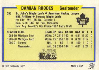 1992-93 St. John's Maple Leafs Team Issue - [Base] #35 - Damian Rhodes