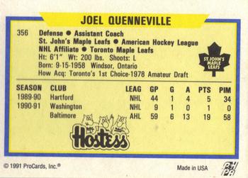 1991-92 ProCards AHL/IHL/CoHL #356 Joel Quenneville Back