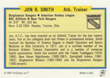 1991-92 ProCards AHL/IHL/CoHL #NNO Jon Smith Back