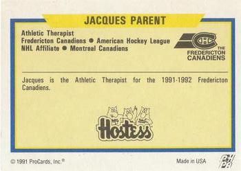1991-92 ProCards AHL/IHL/CoHL #NNO Jacques Parent Back