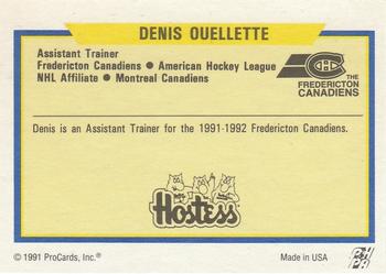 1991-92 ProCards AHL/IHL/CoHL #NNO Denis Ouellette Back