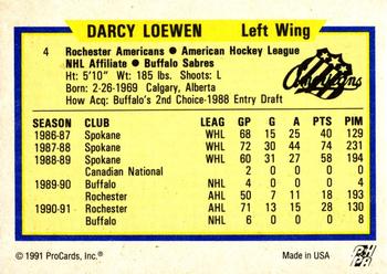 1991-92 ProCards AHL/IHL/CoHL #4 Darcy Loewen Back