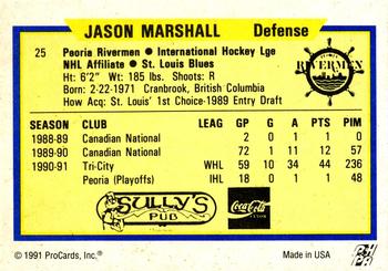 1991-92 ProCards AHL/IHL/CoHL #25 Jason Marshall Back
