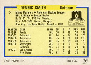 1991-92 ProCards AHL/IHL/CoHL #54 Dennis Smith Back