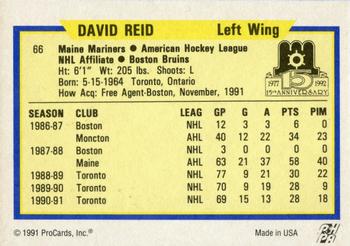 1991-92 ProCards AHL/IHL/CoHL #66 Dave Reid Back
