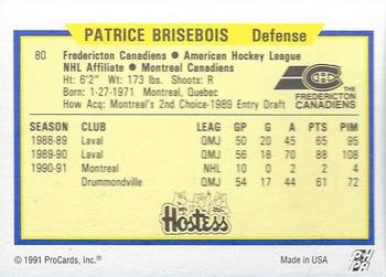 1991-92 ProCards AHL/IHL/CoHL #80 Patrice Brisebois Back