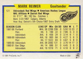 1991-92 ProCards AHL/IHL/CoHL #121 Mark Reimer Back