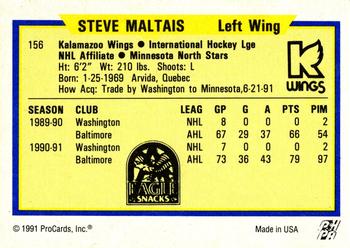 1991-92 ProCards AHL/IHL/CoHL #156 Steve Maltais Back