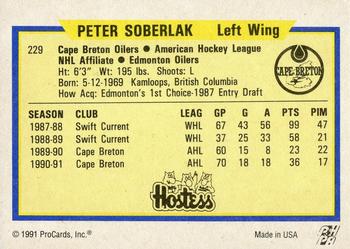 1991-92 ProCards AHL/IHL/CoHL #229 Peter Soberlak Back