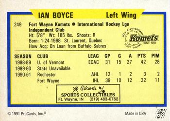 1991-92 ProCards AHL/IHL/CoHL #249 Ian Boyce Back