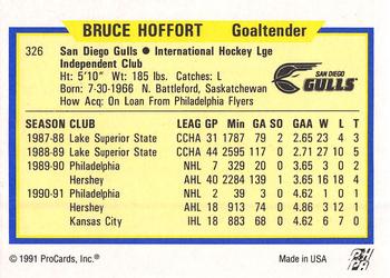 1991-92 ProCards AHL/IHL/CoHL #326 Bruce Hoffort Back