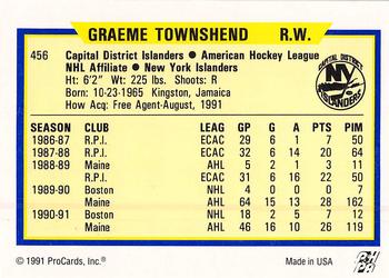 1991-92 ProCards AHL/IHL/CoHL #456 Graeme Townshend Back