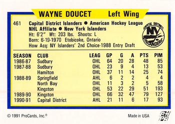 1991-92 ProCards AHL/IHL/CoHL #461 Wayne Doucet Back