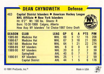 1991-92 ProCards AHL/IHL/CoHL #463 Dean Chynoweth Back